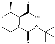 (2R,3S)-4-Boc-2-MethylMorpholine-3-carboxylic acid 구조식 이미지