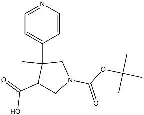 1-(tert-butoxycarbonyl)-4-Methyl-4-(pyridin-4-yl)pyrrolidine-3-carboxylic acid Structure