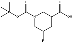 1-(tert-부톡시카르보닐)-5-플루오로피페리딘-3-카르복실산 구조식 이미지
