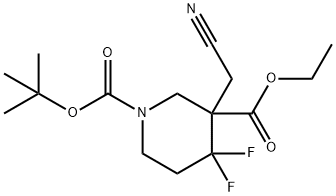 1-tert-butyl 3-ethyl 3-(cyanoMethyl)-4,4-difluoropiperidine-1,3-dicarboxylate 구조식 이미지