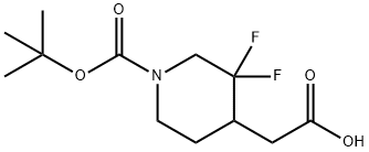 2-(1-(tert-butoxycarbonyl)-3,3-difluoropiperidin-4-yl)acetic acid 구조식 이미지