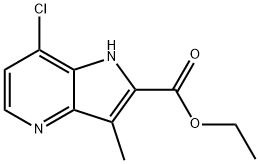 1H-Pyrrolo[3,2-b]pyridine-2-carboxylic acid, 7-chloro-3-Methyl-, ethyl ester 구조식 이미지