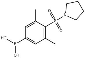 (3,5-diMethyl-4-(pyrrolidin-1-ylsulfonyl)phenyl)boronic acid Structure