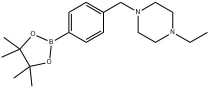 1-ethyl-4-(4-(4,4,5,5-tetraMethyl-1,3,2-dioxaborolan-2-yl)benzyl)piperazine Structure