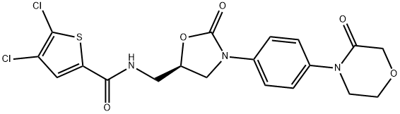 (R)-4,5-dichloro-N-((2-oxo-3-(4-(3-oxoMorpholino)phenyl)oxazolidin-5-yl)Methyl)thiophene-2-carboxaMide 구조식 이미지