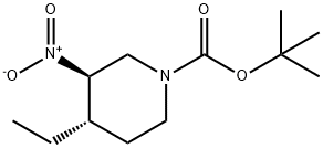 Cis-tert-butyl 4-ethyl-3-nitropiperidine-1-carboxylate 구조식 이미지