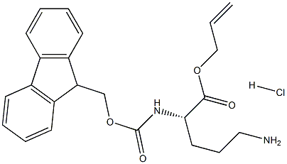 (S)-Allyl 2-((((9H-fluoren-9-yl)Methoxy)carbonyl)aMino)-5-aMinopentanoate hydrochloride Structure