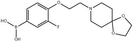 (4-(2-(1,4-dioxa-8-azaspiro[4.5]decan-8-yl)ethoxy)-3-fluorophenyl)boronic acid 구조식 이미지