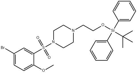 1-((5-broMo-2-Methoxyphenyl)sulfonyl)-4-(2-((tert-butyldiphenylsilyl)oxy)ethyl)piperazine Structure