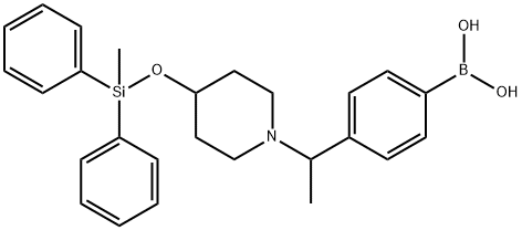 (4-(1-(4-((tert-butyldiphenylsilyl)oxy)piperidin-1-yl)ethyl)phenyl)boronic acid 구조식 이미지