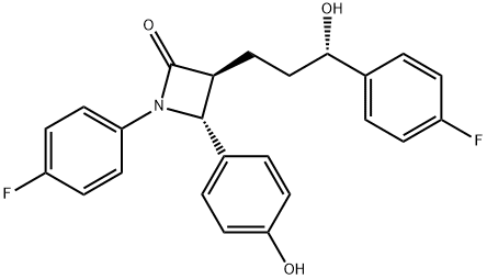 (3S,4R)-1-(4-fluorophenyl)-3-((S)-3-(4-fluorophenyl)-3-hydroxypropyl)-4-(4-hydroxyphenyl)azetidin-2-one Structure