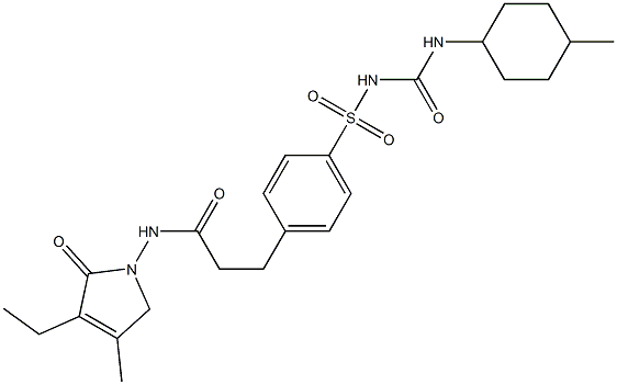 IMp. D (EP): 1-[[3-[2-[[(3-Ethyl-4-Methyl-2-oxo-2,3-dihydro-1H-pyrrol-1-yl)carbonyl]aMino]ethyl]- phenyl]sulphonyl]-3-(trans-4-Methylcyclohexyl)- urea Structure