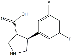 (+/-)-trans-4-(3,5-difloro-phenyl)-pyrrolidine-3-carboxylic acid Structure