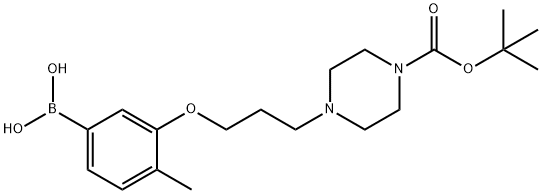 3-(3-(4-(tert-butoxycarbonyl)piperazin-1-yl)propoxy)-4-Methylphenylboronic acid 구조식 이미지