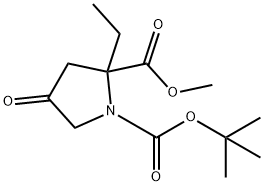 1-tert-butyl 2-Methyl 2-ethyl-4-oxopyrrolidine-1,2-dicarboxylate 구조식 이미지