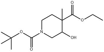 1-tert-butyl 4-ethyl 3-hydroxy-4-Methylpiperidine-1,4-dicarboxylate Structure