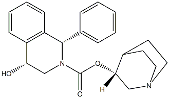 (1S, 4R)-3,4-Dihydro-4-Hydroxy-1-Phenyl-2-(1H)-isoquinoline-Carboxylic Acid (3R)-1-Azabicyclo[2,2,2]oct-3-yl Ester 구조식 이미지