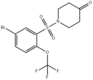 1-((5-broMo-2-(trifluoroMethoxy)phenyl)sulfonyl)piperidin-4-one Structure