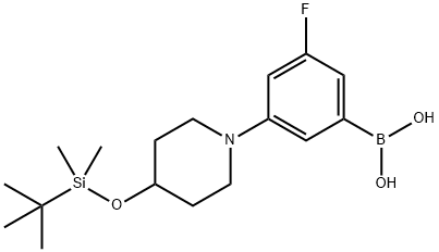 (3-(4-((tert-butyldiMethylsilyl)oxy)piperidin-1-yl)-5-fluorophenyl)boronic acid Structure