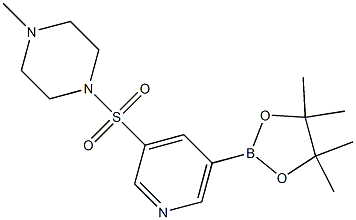 1-METHYL-4-(5-(4,4,5,5-TETRAMETHYL-1,3,2-DIOXABOROLAN-2-YL)PYRIDIN-3-YLSULFONYL)PIPERAZINE 구조식 이미지