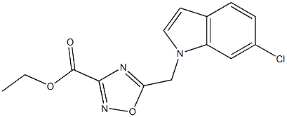 ethyl 5-((6-chloro-1H-indol-1-yl)Methyl)-1,2,4-oxadiazole-3-carboxylate Structure