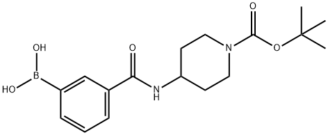 (3-((1-(tert-butoxycarbonyl)piperidin-4-yl)carbaMoyl)phenyl)boronic acid 구조식 이미지
