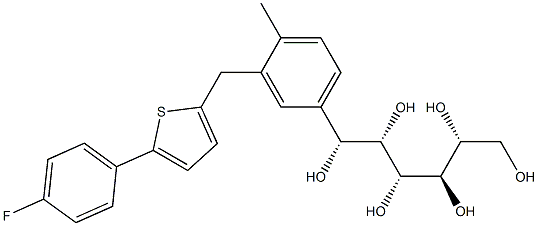 (1R,2S,3R,4R,5R)-1-(3-((5-(4-fluorophenyl)thiophen-2-yl)Methyl)-4-Methylphenyl)hexane-1,2,3,4,5,6-hexaol Structure