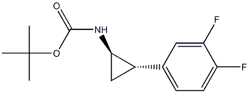 trans-tert-butyl 2-(3,4-difluorophenyl)cyclopropylcarbaMate Structure