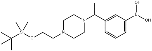 (3-(1-(4-(2-((tert-butyldiMethylsilyl)oxy)ethyl)piperazin-1-yl)ethyl)phenyl)boronic acid 구조식 이미지