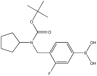 (4-(((tert-butoxycarbonyl)(cyclopentyl)aMino)Methyl)-3-fluorophenyl)boronic acid Structure