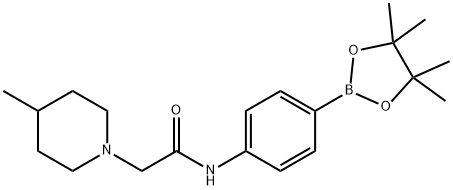 2-(4-Methylpiperidin-1-yl)-N-(4-(4,4,5,5-tetraMethyl-1,3,2-dioxaborolan-2-yl)phenyl)acetaMide 구조식 이미지