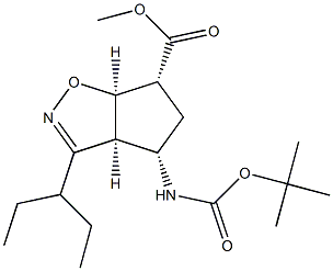 (3aS,4S,6R,6aR)-Methyl 4-(tert-butoxycarbonylaMino)-3-(pentan-3-yl)-4,5,6,6a-tetrahydro-3aH-cyclopenta[d]isoxazole-6-carboxylate 구조식 이미지