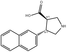 (+/-)-trans-4-(2-naphthyl)-pyrrolidine-3-carboxylic acid 구조식 이미지