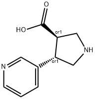 (+/-)-trans-4-(3-pyridinyl)-pyrrolidine-3-carboxylic acid 구조식 이미지