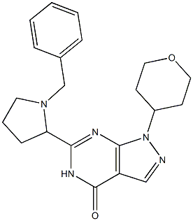 6-(1-benzylpyrrolidin-2-yl)-1-(tetrahydro-2H-pyran-4-yl)-1H-pyrazolo[3,4-d]pyriMidin-4(5H)-one Structure
