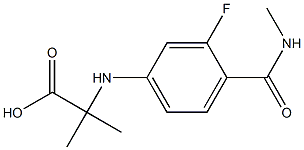 2-((3-fluoro-4-(MethylcarbaMoyl)phenyl)aMino)-2-Methylpropanoic acid Structure