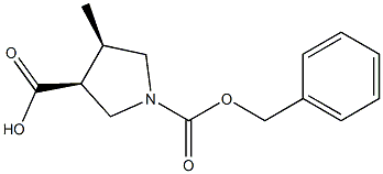 (3S,4R)-1-(benzyloxycarbonyl)-4-Methylpyrrolidine-3-carboxylic acid Structure