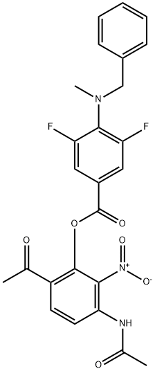 3-acetaMido-6-acetyl-2-nitrophenyl 4-(benzyl(Methyl)aMino)-3,5-difluorobenzoate Structure
