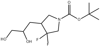 tert-butyl 4-(2,3-dihydroxypropyl)-3,3-difluoropyrrolidine-1-carboxylate 구조식 이미지