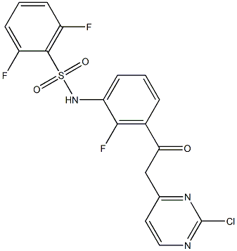 N-{3-[(2-chloro-4-pyriMidinyl)acetyl]-2-fluorophenyl}-2,6-difluorobenzenesulfonaMide 구조식 이미지