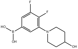 (3,4-difluoro-5-(4-hydroxypiperidin-1-yl)phenyl)boronic acid Structure