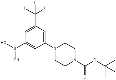 (3-(4-(tert-butoxycarbonyl)piperazin-1-yl)-5-(trifluoroMethyl)phenyl)boronic acid 구조식 이미지