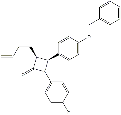 (3S,4S)-4-(4-(Benzyloxy)phenyl)-3-(but-3-en-1-yl)-1-(4-fluorophenyl)azetidin-2-one 구조식 이미지