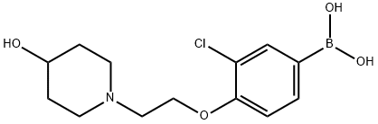 (3-chloro-4-(2-(4-hydroxypiperidin-1-yl)ethoxy)phenyl)boronic acid 구조식 이미지