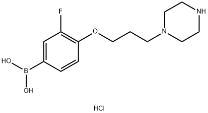 (3-fluoro-4-(3-(piperazin-1-yl)propoxy)phenyl)boronic acid hydrochloride Structure