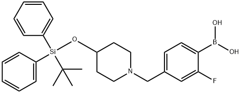 (4-((4-((tert-butyldiphenylsilyl)oxy)piperidin-1-yl)Methyl)-2-fluorophenyl)boronic acid Structure