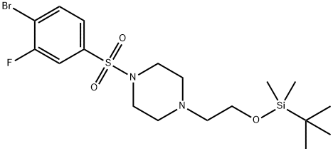 1-((4-broMo-3-fluorophenyl)sulfonyl)-4-(2-((tert-butyldiMethylsilyl)oxy)ethyl)piperazine Structure