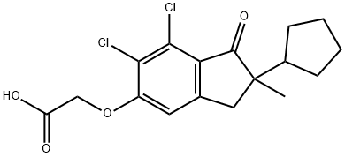 2-((6,7-dichloro-2-cyclopentyl-2-Methyl-1-oxo-2,3-dihydro-1H-inden-5-yl)oxy)acetic acid Structure