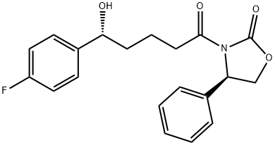 (R)-3-((R)-5-(4-fluorophenyl)-5-hydroxypentanoyl)-4-phenyloxazolidin-2-one 구조식 이미지