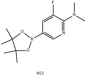 2-(N,N-DiMethylaMino)-3-fluoropyridine-5-boronic acid pinacol ester hydrochloride Structure